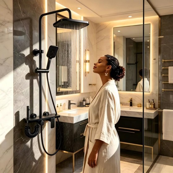 CH12 Black and gray shower set ,china